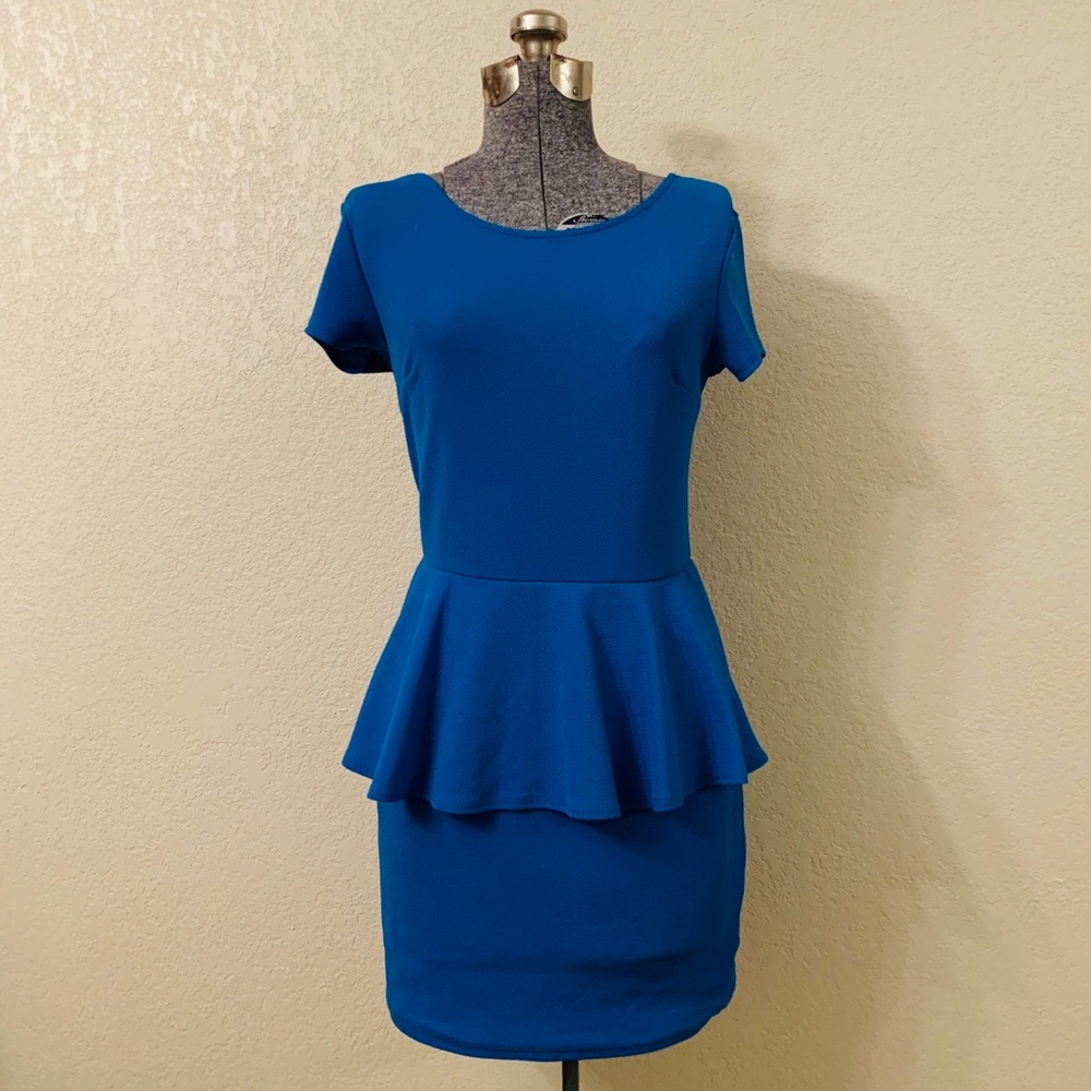 Peplum Blue Dress
